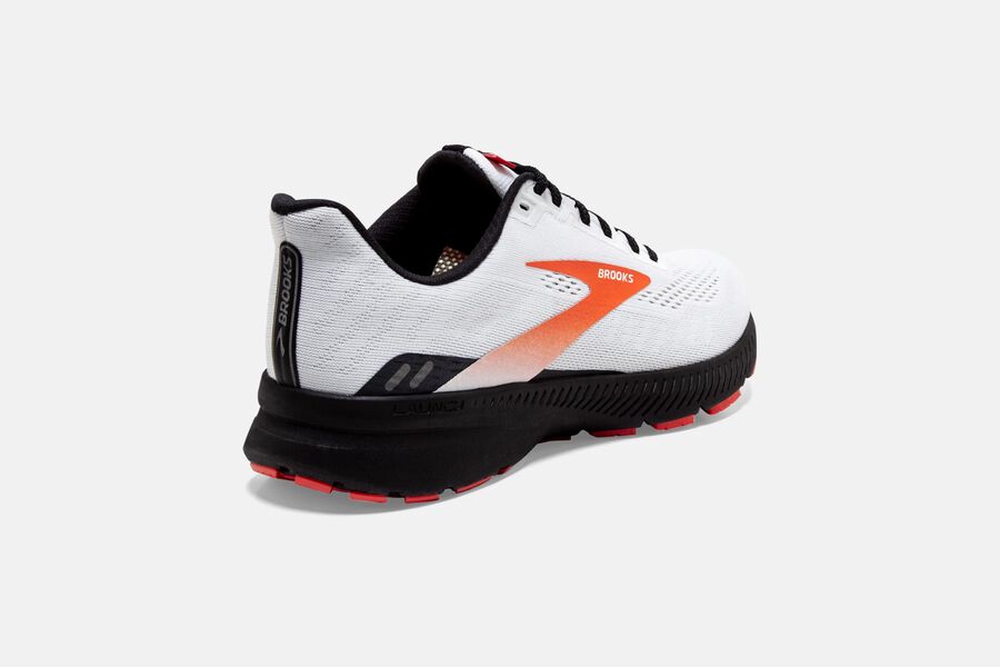 Brooks Running Shoes Mens White/Black/Red - Launch 8 Road - 0825-WNULP